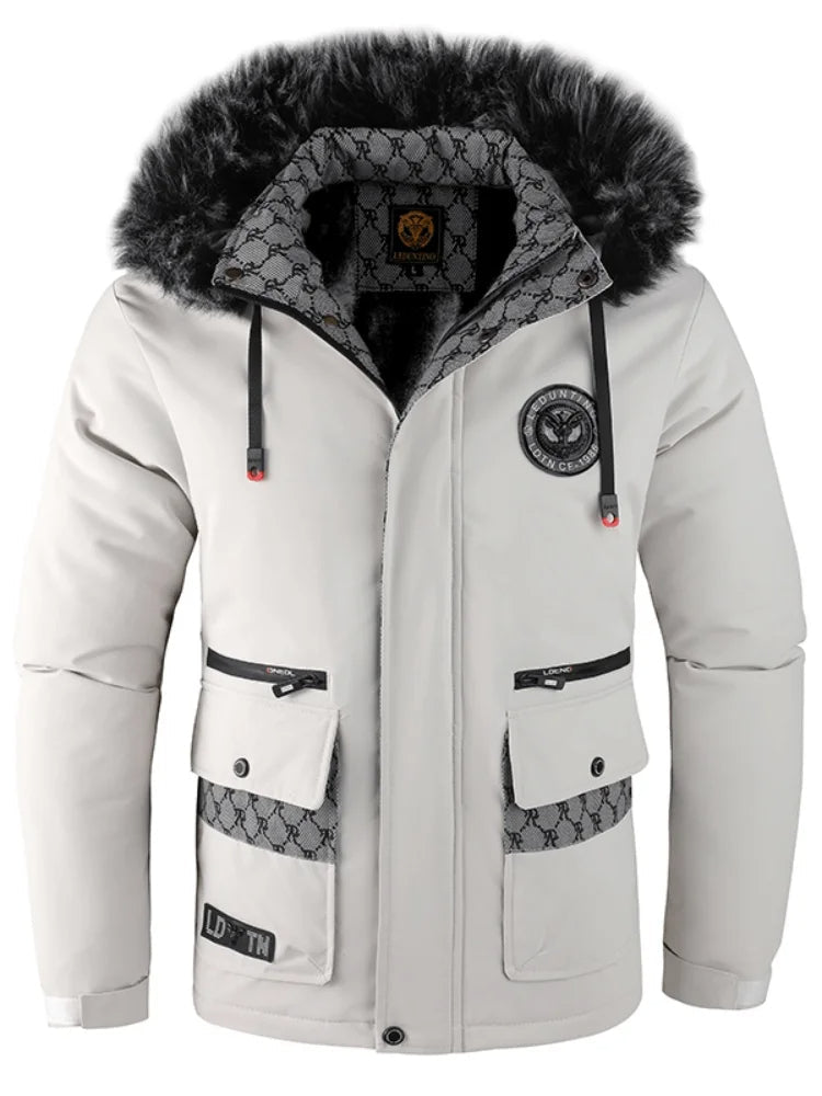 Leon Veste d’Hiver Homme Lunero Eindhoven – Veste Outdoor Imperméable avec Capuche et Doublure Polaire
