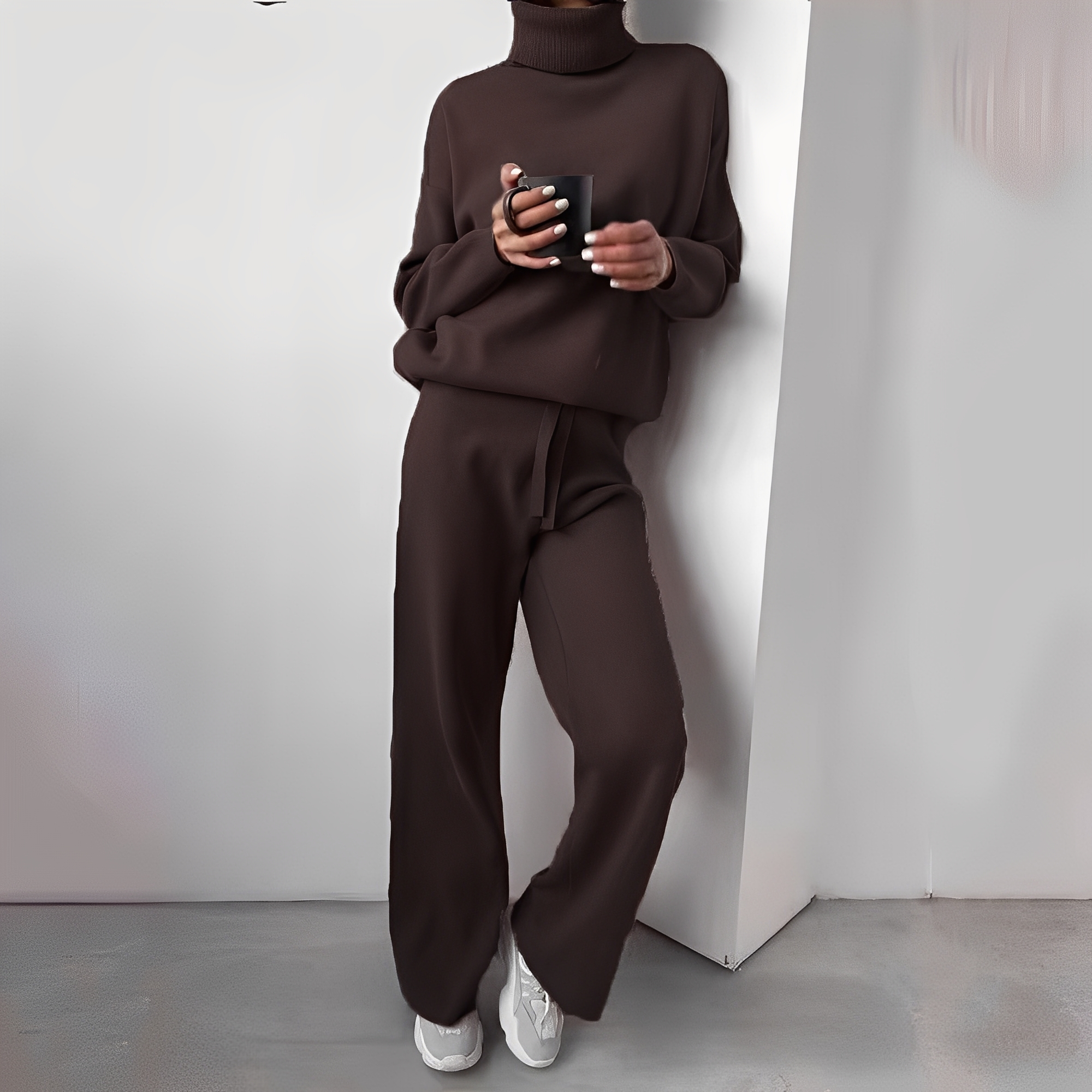 Kimberlee ensemble loungewear a collo alto per donna – completo due pezzi morbido e confortevole con taglio moderno