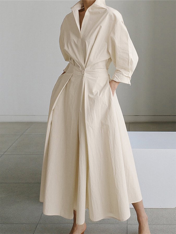 Shane Women's Midi Dress - Vintage style with curved waist & light flared skirt