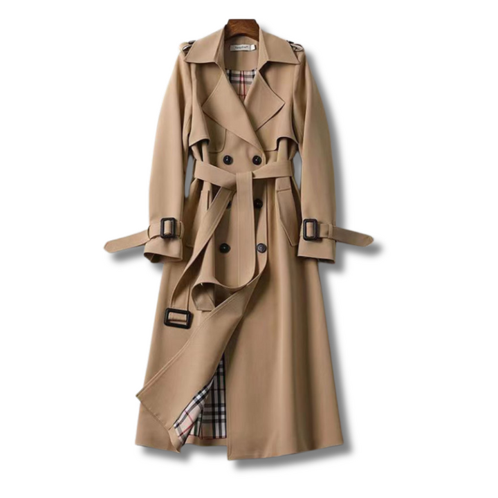 Emilia Trench Femme Élégant – Manteau Long Chic & Polyvalent pour Toutes Saisons