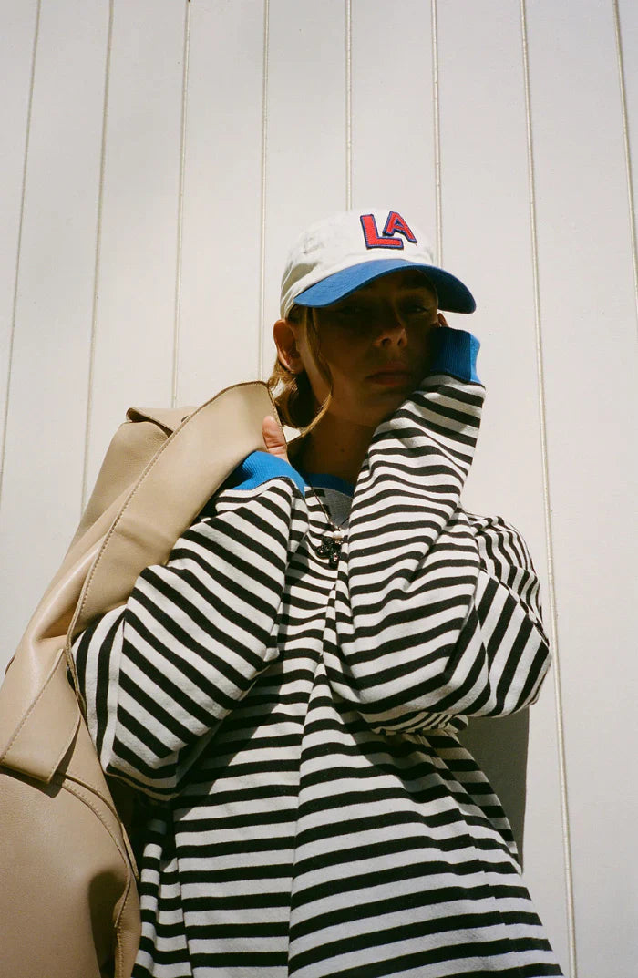 Mila Sweat Oversize – Sweat Confortable avec Rayures Classiques et Détails Contrastés