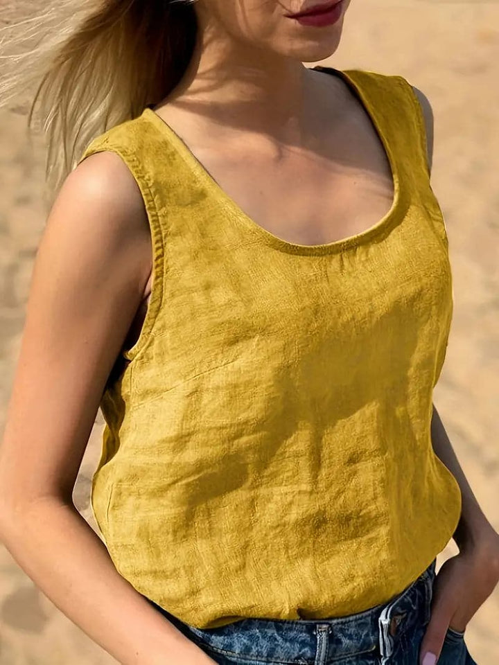 Mia Top d’Été Femme – Coupe Sans Manches Aérienne en Coton Doux et Respirant