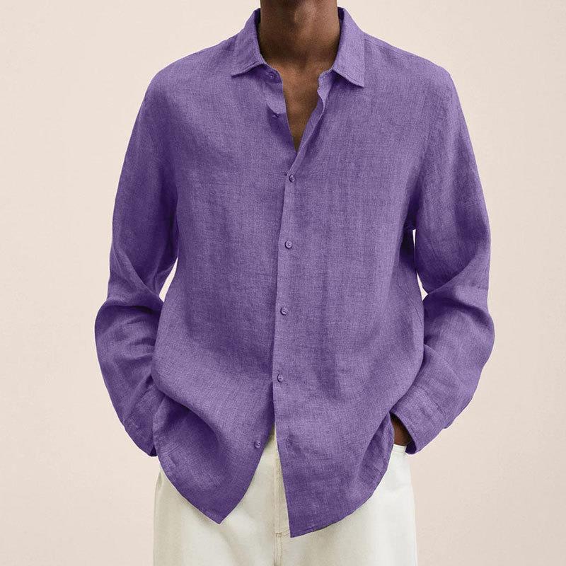 Camicia Giovanni Man - Lin traspirante, maniche lunghe, design classico ed elegante