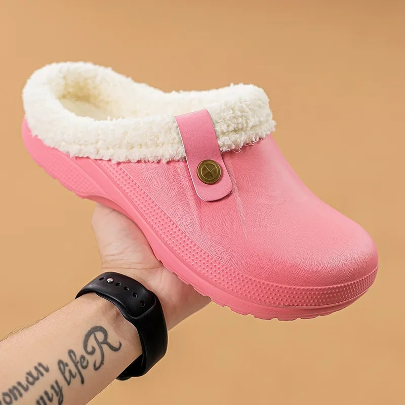 Gwen Briskey Zuecos Calientes para Mujer – Pantuflas Cómodas Forradas para Interior y Exterior
