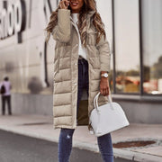 Evie Long Down Jacket Women – Warm Winter Coat with Hood & Slim Lightweight Cut