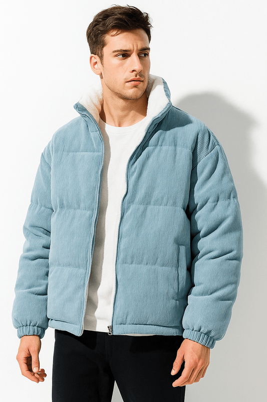 Daniel Veste Corduroy Herren – Jacke mit warmem Fleece-Futter, Reißverschluss & Stehkragen