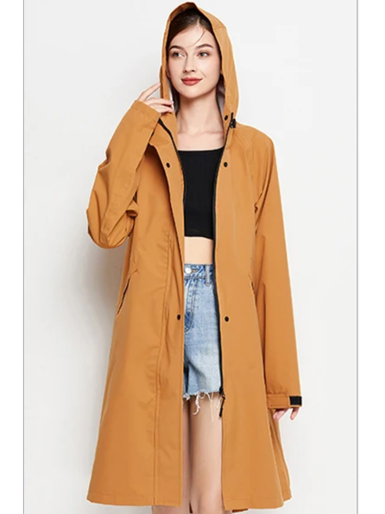 Malia Geacă de damă impermeabilă – ușoară, rezistentă la vânt, cu glugă ajustabilă și buzunare practice