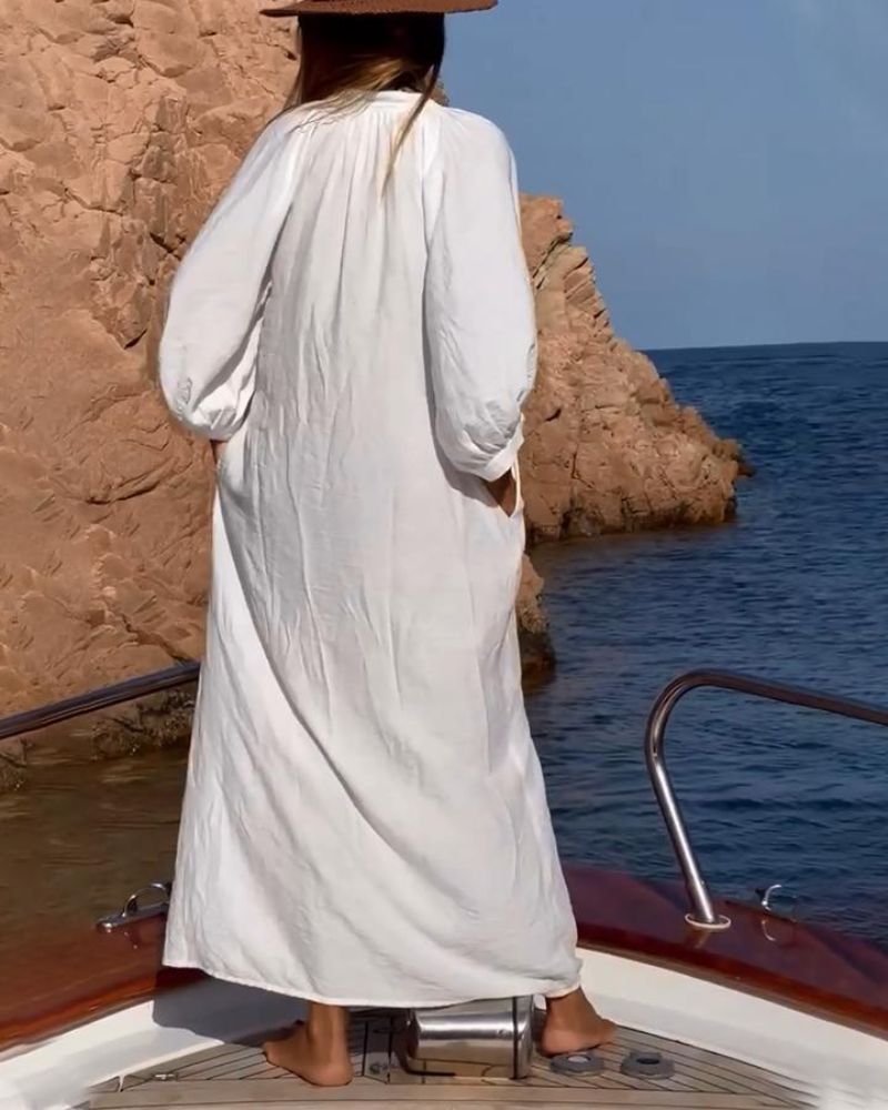 Miranda afslappet kjole til kvinder – blødt bomuldsstof & løs pasform for elegant komfort