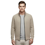 Jeffrey Men's Zip-Up Vest – Thick Knit Sweater with High Collar & Warm Lining