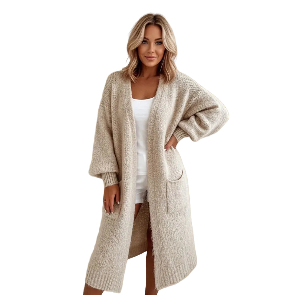 Laleng Long Oversize Cardigan for Women – Soft Knit Vest with Pockets & Relaxed Fit