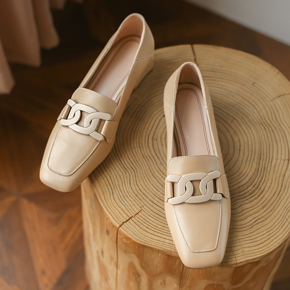Evrynth Mocassins Femme – Chaussures Mary Jane en Cuir avec Talon Chunky & Confort