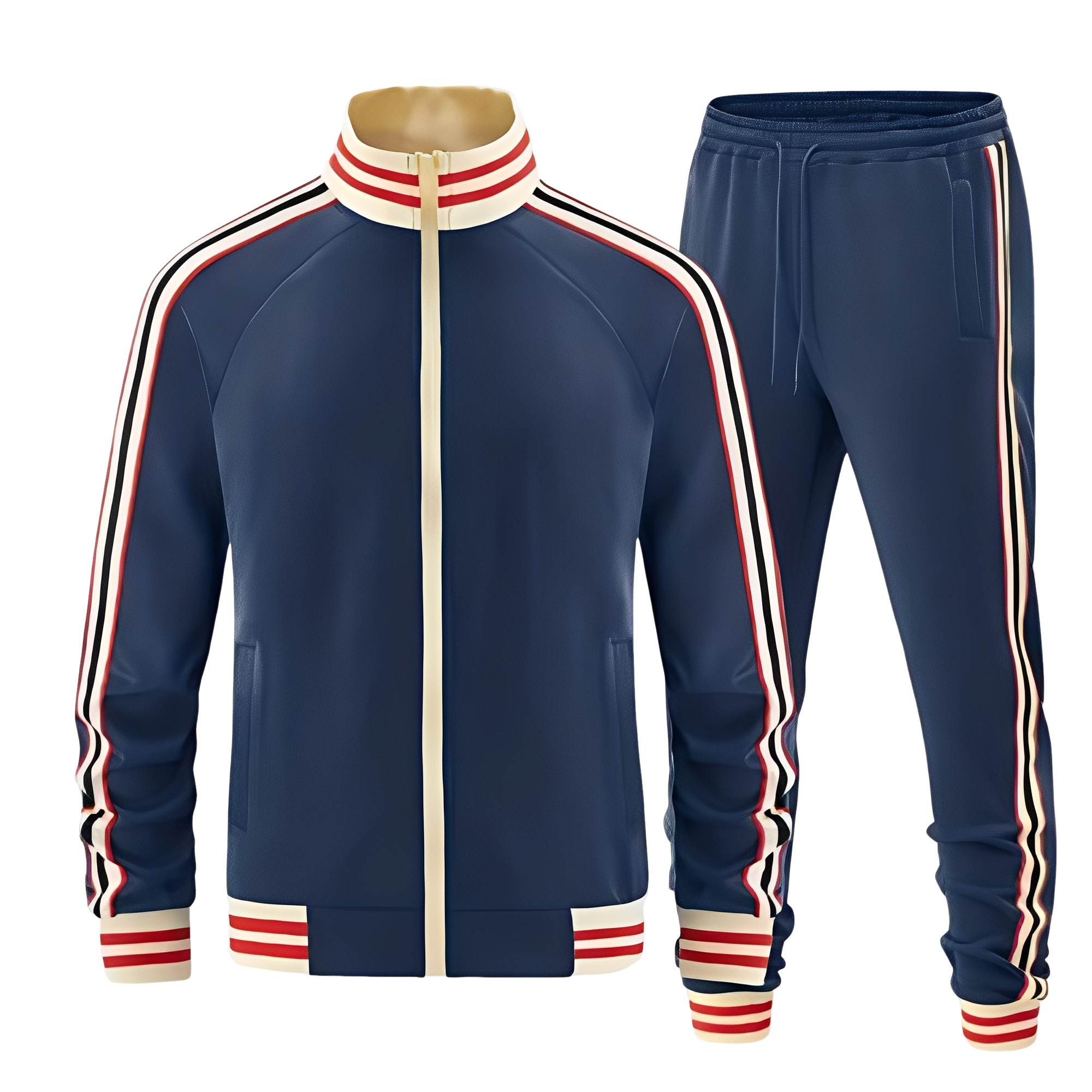 Peyton Set Sport Femei – Set Ușor Dungi cu Jachetă & Pantaloni Respirabili