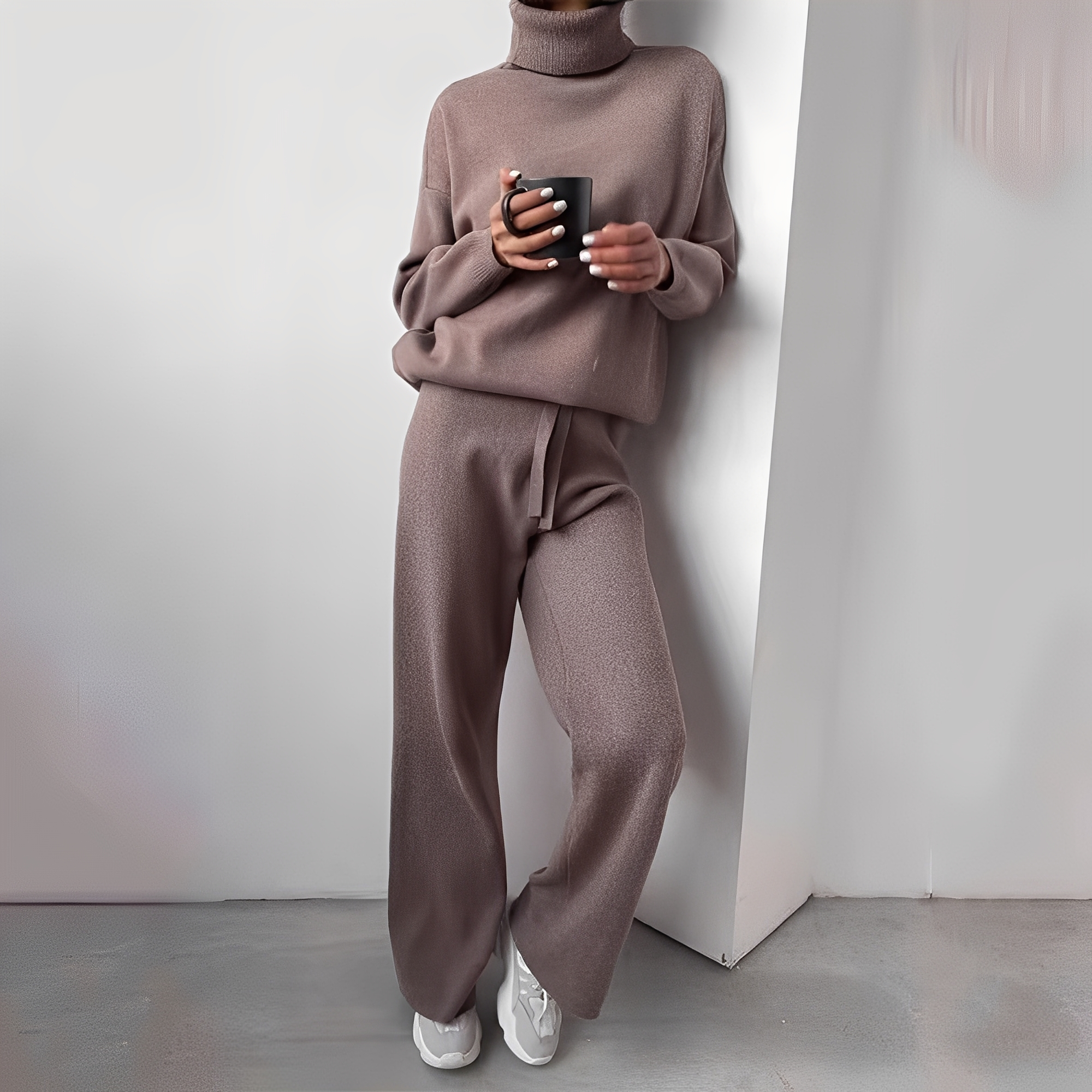 Kimberlee ensemble loungewear a collo alto per donna – completo due pezzi morbido e confortevole con taglio moderno