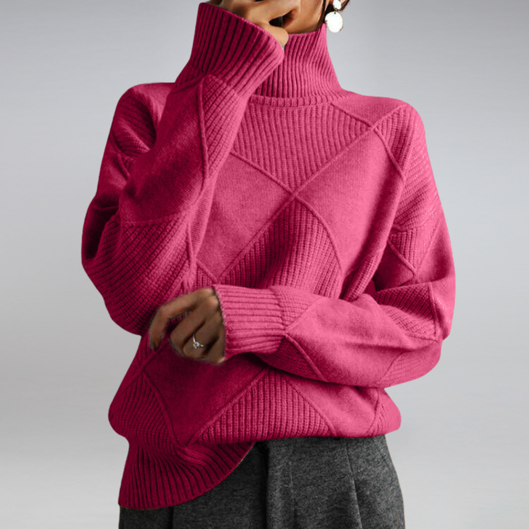 Luciana Pull Femme – Col Roulé Élégant en Cachemire Doux & Chic Intemporel