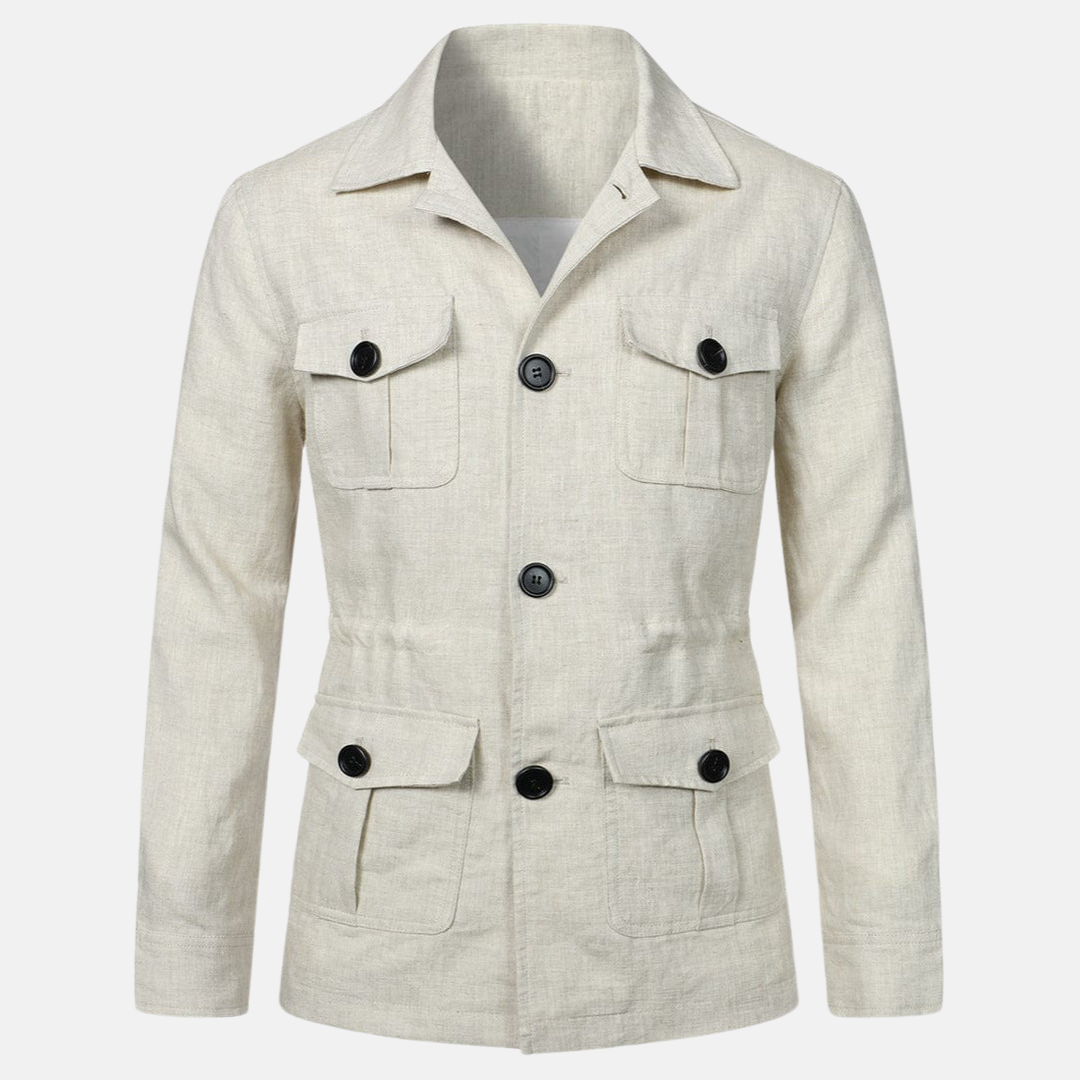 Vince Veste Uomo Elegante – Stile Classico con Tasche Multiple & Chiusura a Bottoni