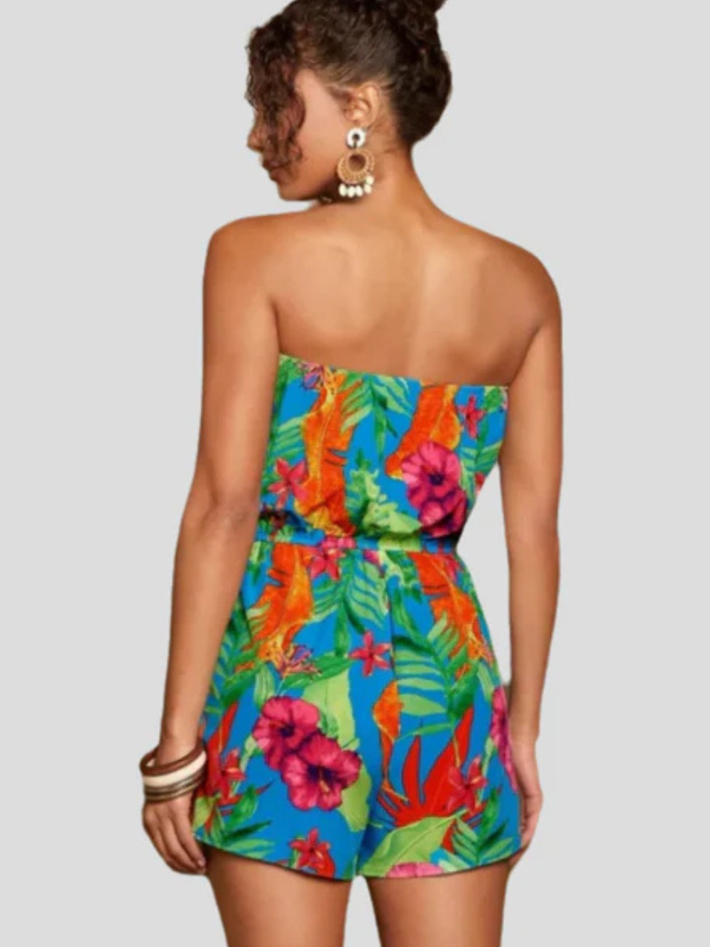 Combinaison Femme Lily – Tenue d’Été Bustier à Imprimé Fleuri avec Taille Élastique Confortable