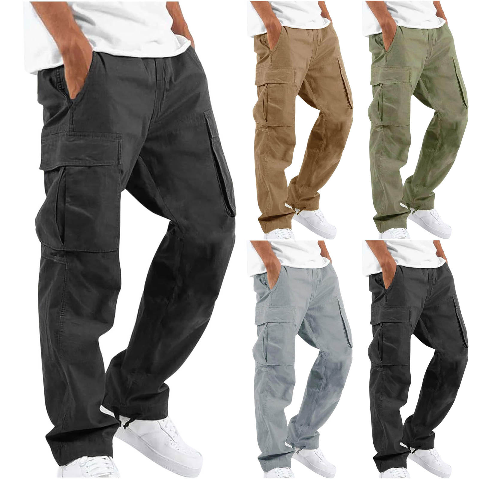Drylan Pantalon Cargo Homme Coupe Classique – trwała mieszanka bawełny z wielokieszeniowym designem