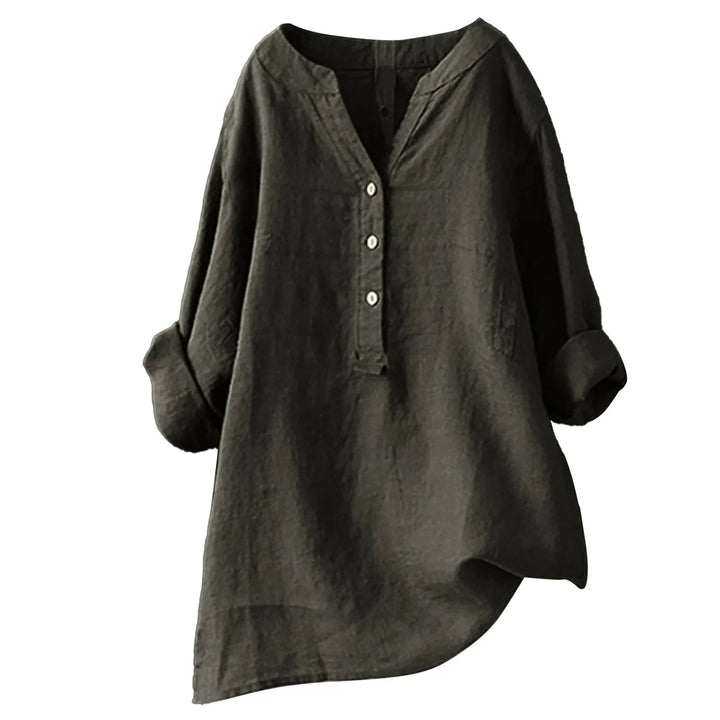 Crimson Blouse Femme – Tissu Léger et Respirant, Col V Rouge Intense & Style Polyvalent