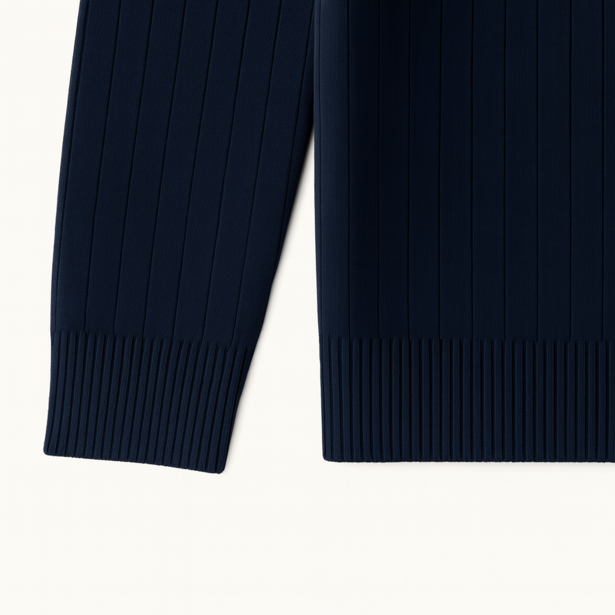 Ashford Pull Męski z Półzamkiem – Dzianina Żebrowana, Dopasowany Krój i Nowoczesny Styl