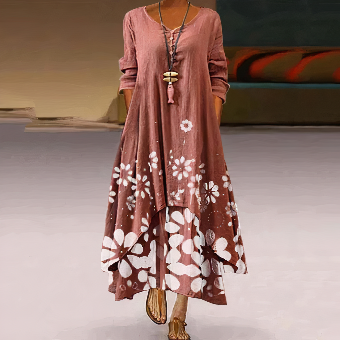 Lizbeth Robe Coton Femme – Élégante Robe Écoresponsable et Respirante pour Toute Saison