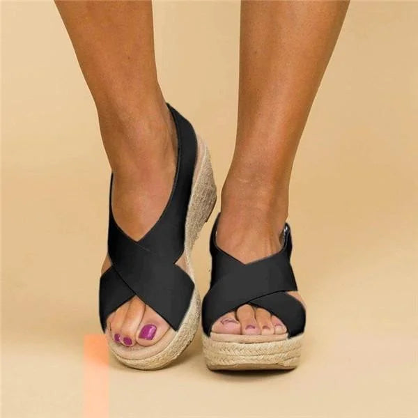 Sandalias de verano para mujeres de Isadora: sandalias ortopédicas con talón compensado y suela cómoda