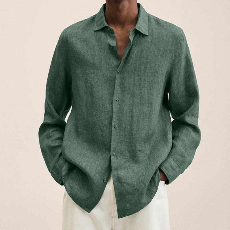 Camicia Giovanni Man - Lin traspirante, maniche lunghe, design classico ed elegante