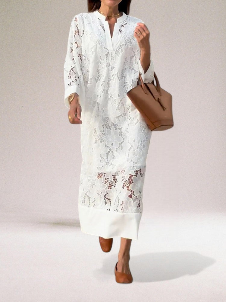 Jennylyn Maximum Women's Dress - lungo abito in pizzo arioso, estate estiva e comfort traspirante