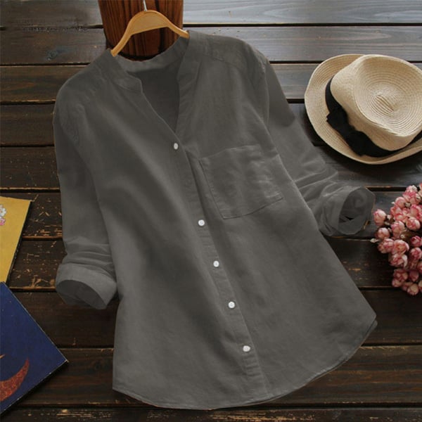 Aloyse Chemise Femme – Confort en Lin-Coton Respirant & Coupe Ample Décontractée