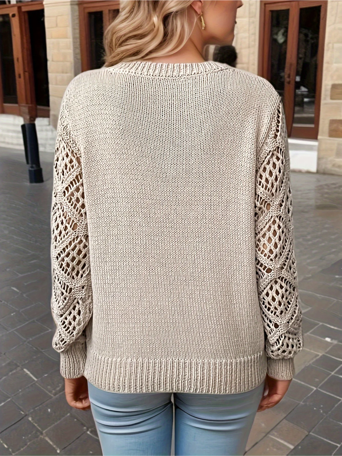 Danny Pull Femme – Léger, Manches Crochetées et Col en V pour un Look Élégant