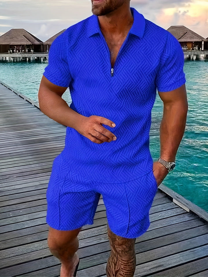 Lucas Ensemble Men Summer - geometrico corto set con tessuto alto e traspirante