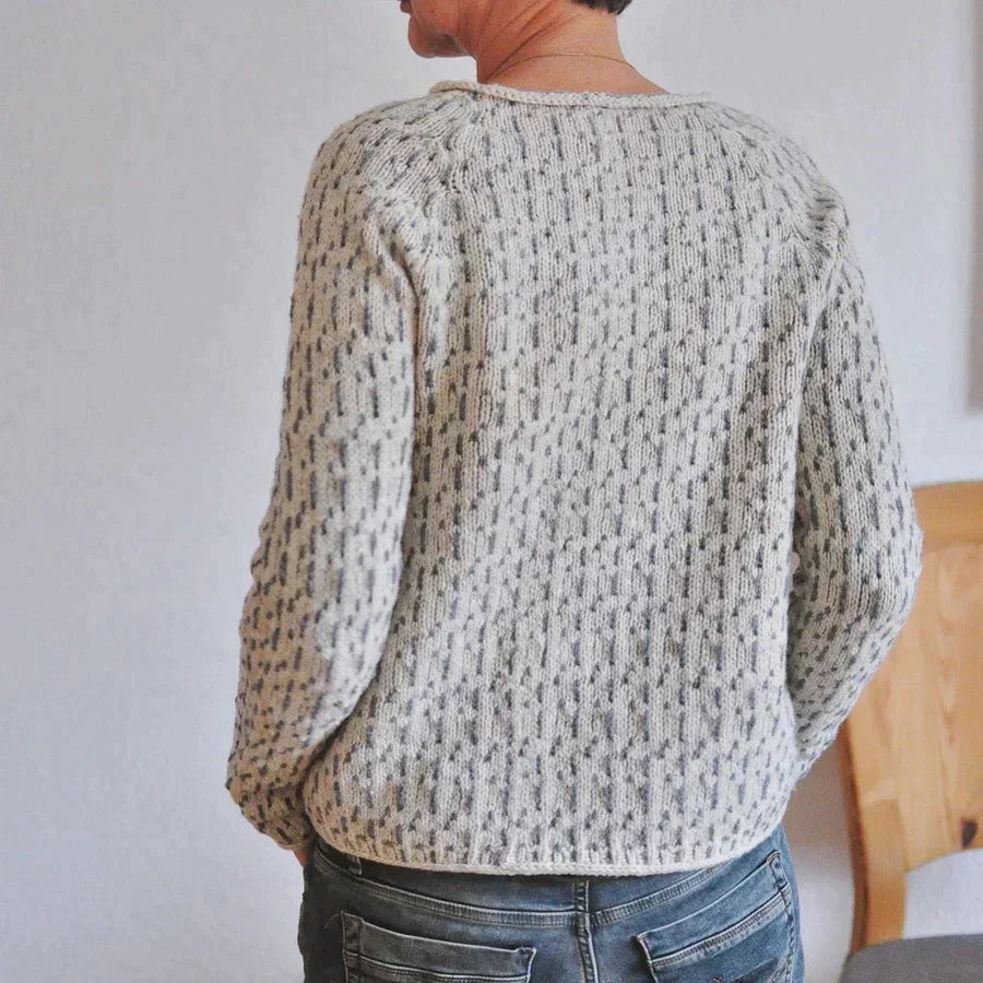 Samira Pull Femme – Pull Gris Élégant à Manches Longues, Style Chic & Confortable