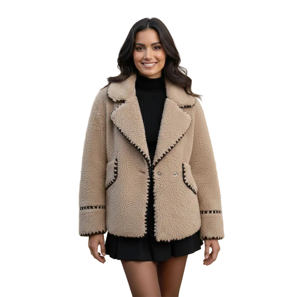 Melissa Mode Veste Femme Structurée – Coupe Relax avec Col Revers Style Streetwear Hiver