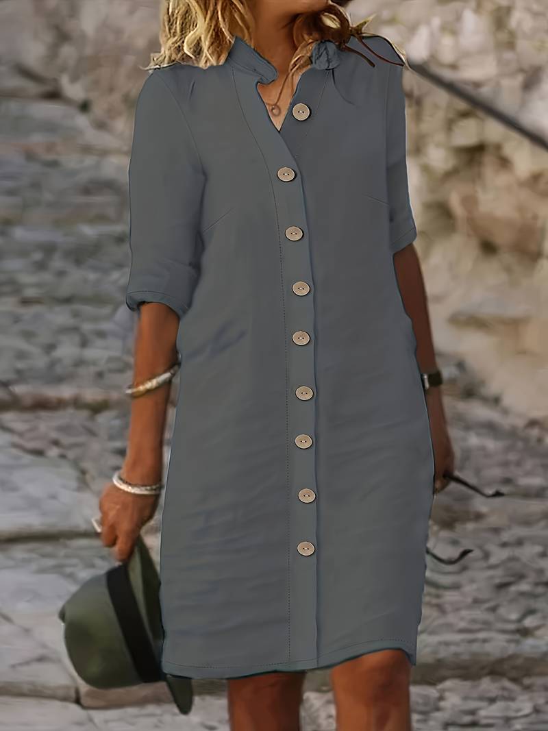 Robe Midi Femme Isabella – Robe Élégante Décontractée avec Design Simple & Coupe Confortable
