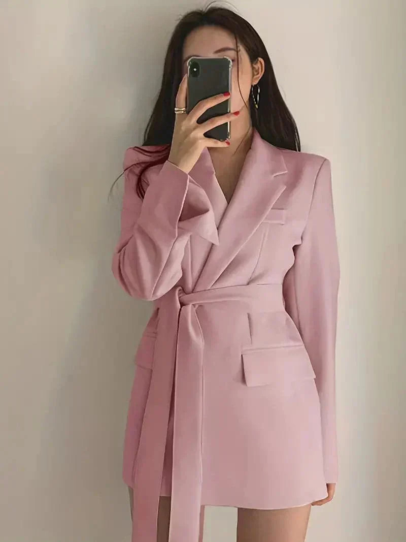 Nélia Robe Blazer Femme – Élégante Robe Tailleur Chic à Manches Longues pour Toutes Occasions
