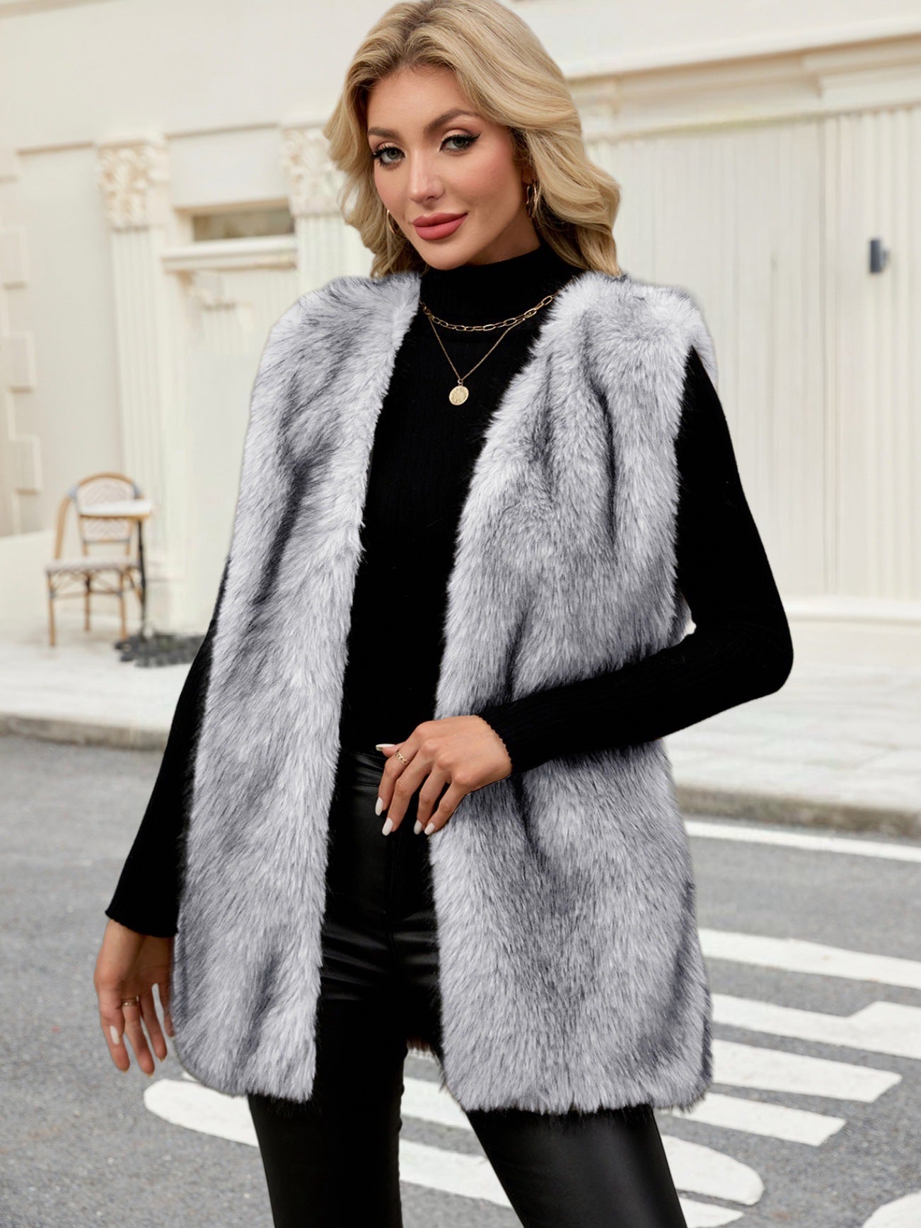 Hadiyah Gilet Donna in Pelliccia Sintetica di Lusso – Taglio Lungo & Calore Elegante