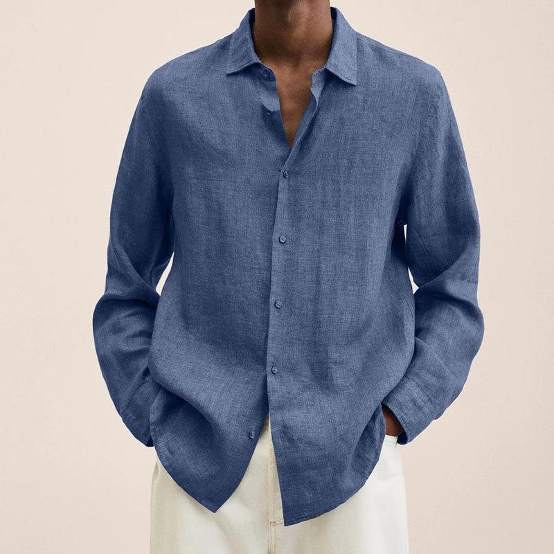 Camicia Giovanni Man - Lin traspirante, maniche lunghe, design classico ed elegante