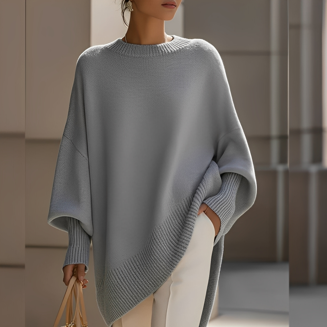Bella Oversized Women's Pullover – Comfortable Round Neck, Loose Fit & Everyday Mid-Season Style