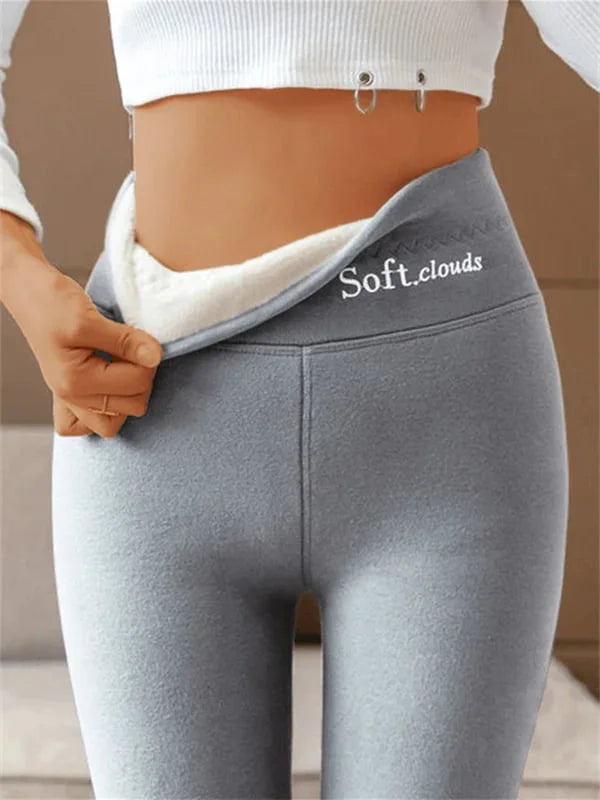 SoftCloud Leggings Doublés Polaire Femme – Pantalon d’Hiver Ultra Chaud et Extensible à Coupe Ajustée