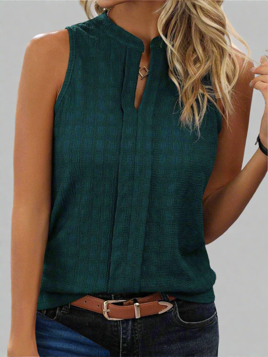 Ava Haut Femme – Top Sans Manches Léger en Tissu Stretch avec Coupe Élégante & Polyvalente