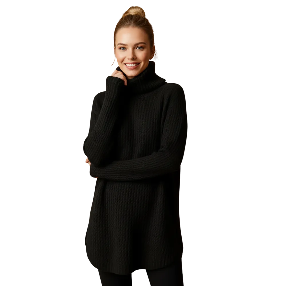 Gelly Rolák Dámský – Elegantní Pletená Tunika s Volným Střihem na Zimu