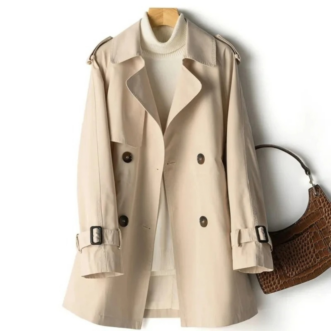 Manel Manteau Femme – Trench-Coat Décontracté Élégant au Style Moderne & Confortable