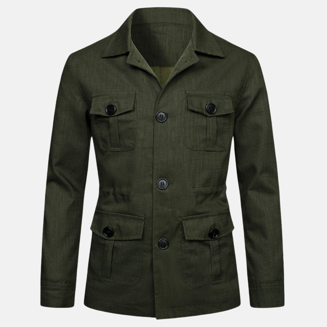 Vince Veste Uomo Elegante – Stile Classico con Tasche Multiple & Chiusura a Bottoni