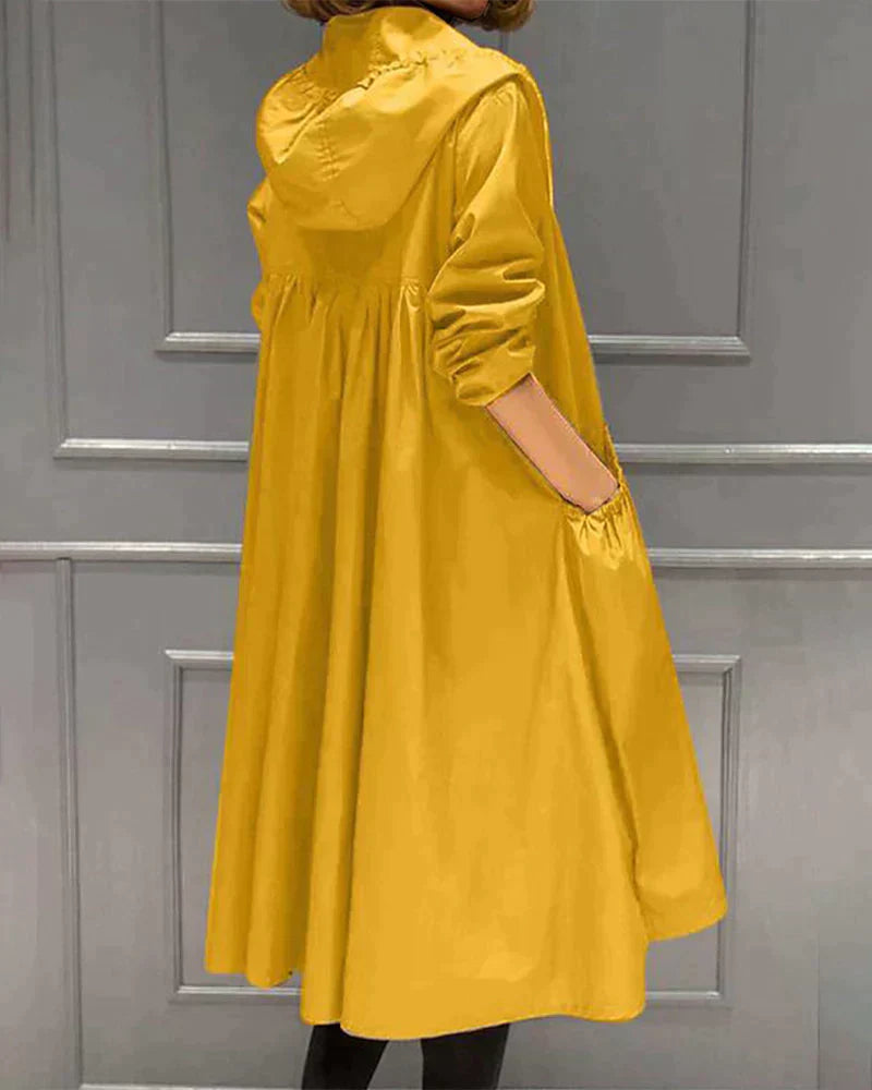 Millie Lang Regnfrakke til Kvinder – Elegant Vandtæt Jakke med Let og Åndbart Design