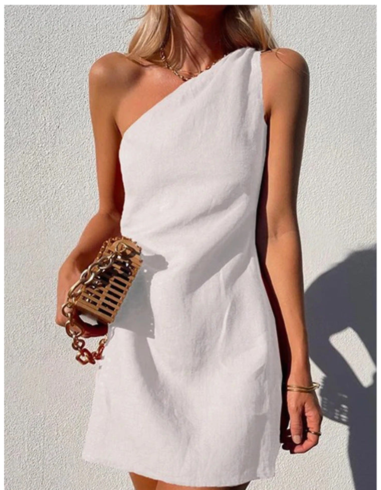 Avery Robe Asymétrique Femme – Élégante Mini-Robe à Une Épaule avec Coupe Moderne