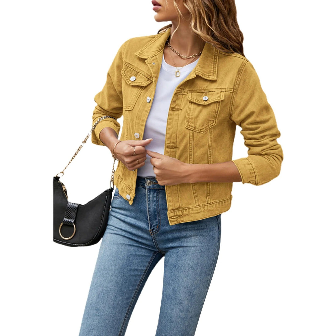Eva Veste Femme en Jean – Classique Boutonnée, Polyvalente & Idéale au Quotidien