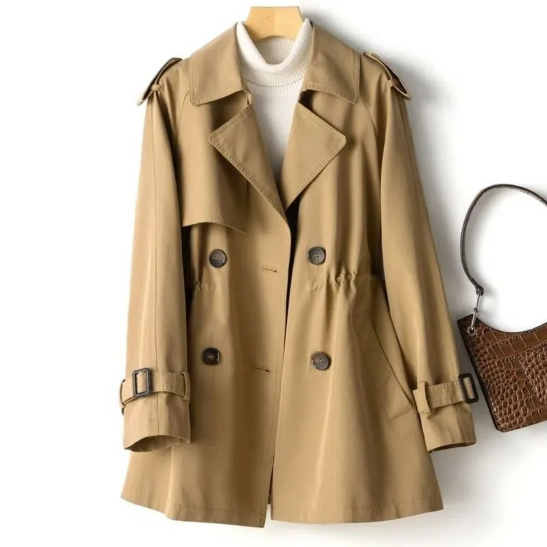 Manel Manteau Femme – Trench-Coat Décontracté Élégant au Style Moderne & Confortable