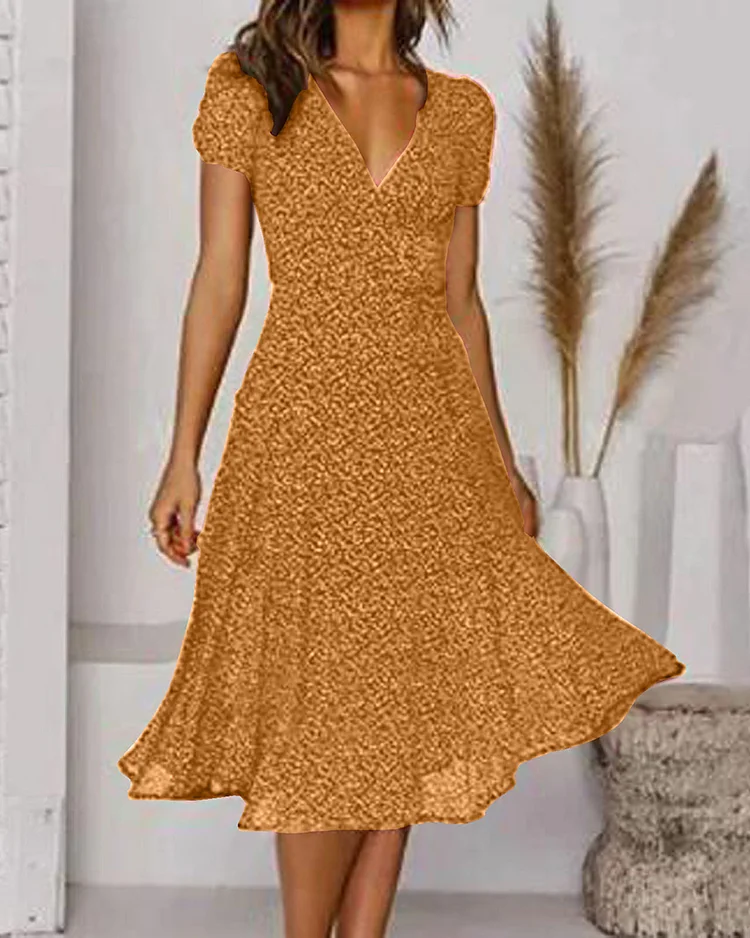 Élise Robe Femme Mousseline – Imprimé Floral Léger, Col en V & Coupe Fluide Estivale