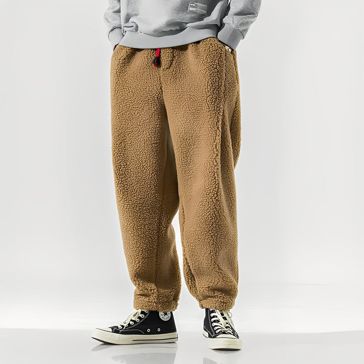 Nathaniel – Pantalon Homme en Polaire Teddy – Loungewear Doux et Chaud à Coupe Décontractée pour un Confort Quotidien