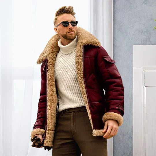 Raymond Veste Homme – Cuir Robuste avec Doublure en Fourrure Douce & Style Élégant