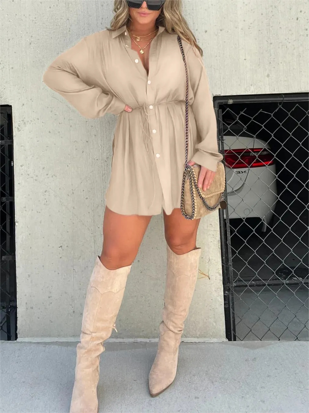 Tamara Robe-Combinaison Femme – Élégante avec Short Intégré & Ceinture Taille Flatteuse